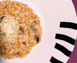 Risoto de farinheira e cogumelos