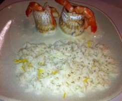 Rolinhos de Peixe com arroz aromático