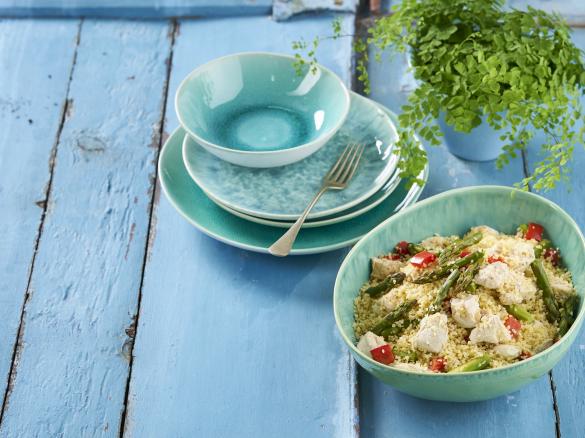 BULGUR COM FRANGO E ESPARGOS