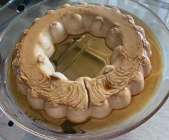 Pudim de leite condensado, cuajada e leite de côco