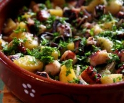 Polvo com batatas no forno