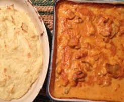 Tubarão no Forno com Natas e Puré