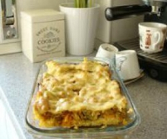 Fusilli com bróculos e atum no forno