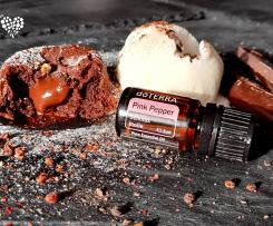 Fondant (petit gateau) de Chocolate com Pimenta Rosa doTerra