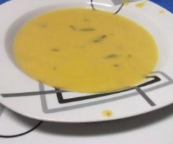 Creme de espargos com feijão manteiga