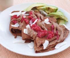 Crepes de alfarroba e côco (sem glúten)