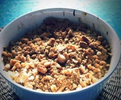 Crumble de bacalhau com natas