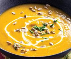 Creme de cenoura com courgette e batata-doce