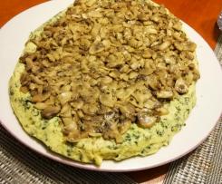 Omelete branca com espinafres e cogumelos
