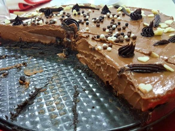 Cheesecake de Nutella com base de Oreo