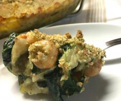 Bacalhau com espinafres e camarão light