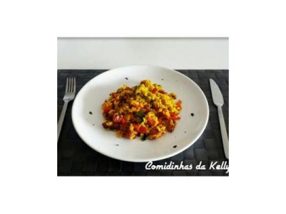 Arroz de polvo com açafrão