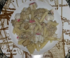 Massa com atum e delicias do mar