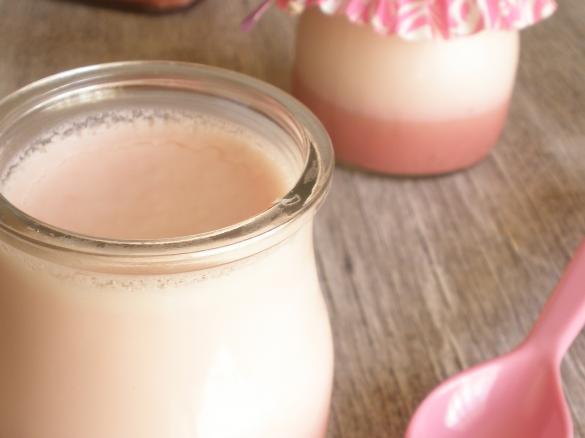 Iogurte de coco com curd de framboesa