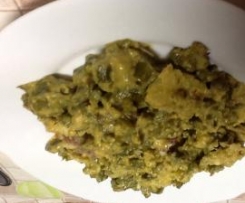 Espargos com ovos e linguiça 