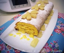 Torta de coco com recheio de curd de ananás 