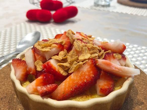 Panqueca de banana e aveia no forno