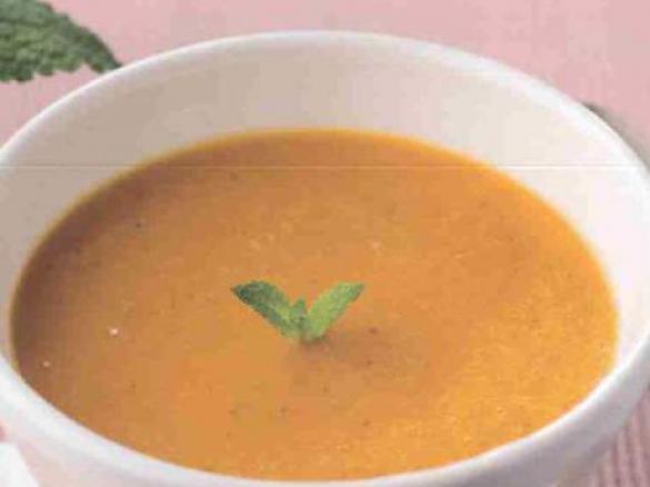 Creme de abóbora e hortelã