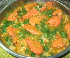 Massinha de tamboril com camarões