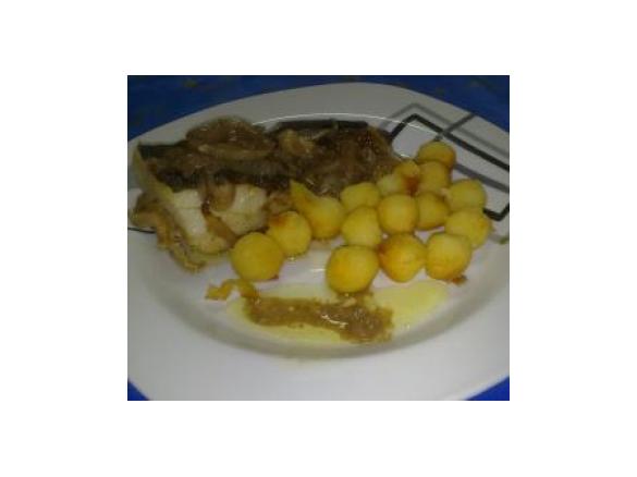 Bacalhau de cebolada com noisetes