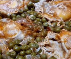 Variante Ervilhas com ovos escalfados e entrecosto 