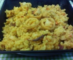Risotto de Lulas e Gambas c Açafrão