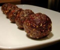 Barras energéticas de cacau e noz