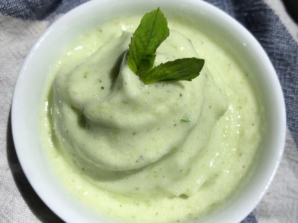 Espuma de melão e hortelã-pimenta