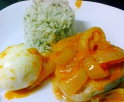 Pescada ao Vapor com Cebolada e Ovo Cozido