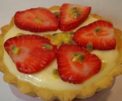 Tarte de morango e maracujá