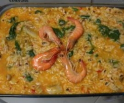 Arroz de Bacalhau com Feijão e Espinafres - Livro base (adaptada)
