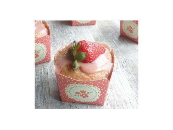 Muffins de morango recheados com curd de morango