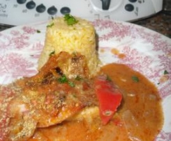 Filetes de peixe assados no forno