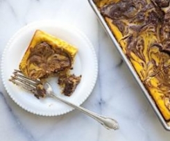 Cheesecake Marmoreado de Abóbora e Chocolate