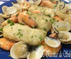 Pescada c/ molho de coentros e ameijoas