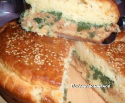 Bôla de alheira com espinafres