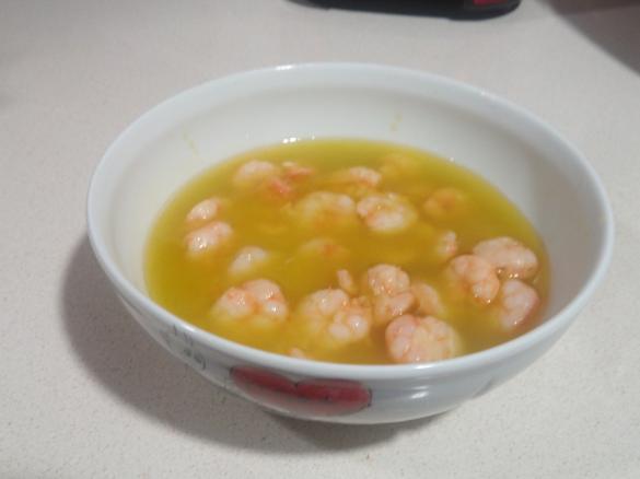 Gambas fritas com alho