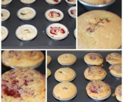 Cupcakes com nutella e doce de morango