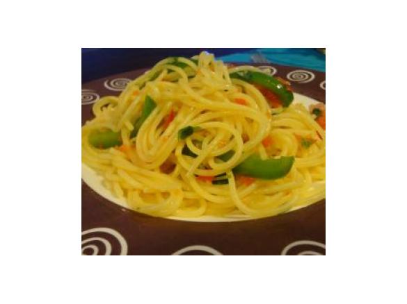 Esparguete de Bacon e Pimentos