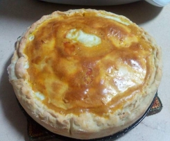 Empada de frango, cogumelos e bacon