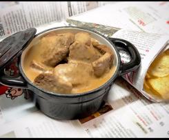 Bifes com molho de café