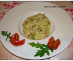 Risotto de verduras e bacon