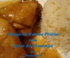 Frango de Cerveja Prático com Arroz de Manteiga