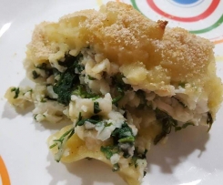 Empadão de pescada e espinafres