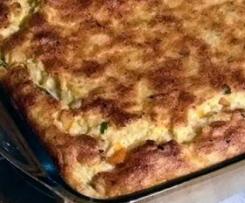 Souflé de peixe em tabuleiro