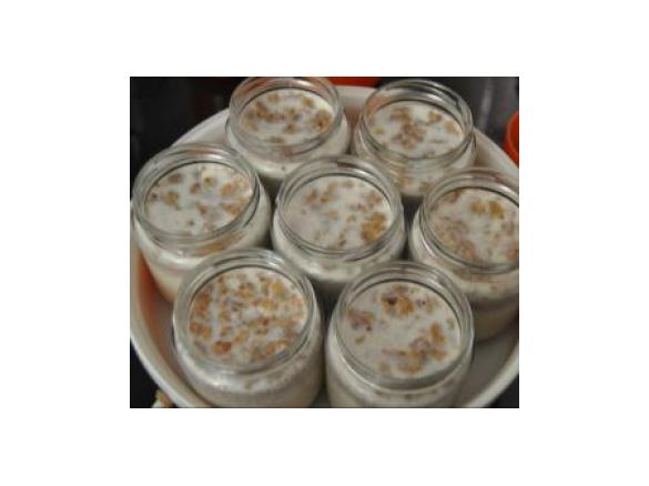 Iogurte de cereais e canela