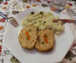 Rolo de carne recheado com legumes