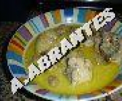 Frango com natas e cogumelos