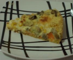 Tarte de cenoura, milho e cogumelos