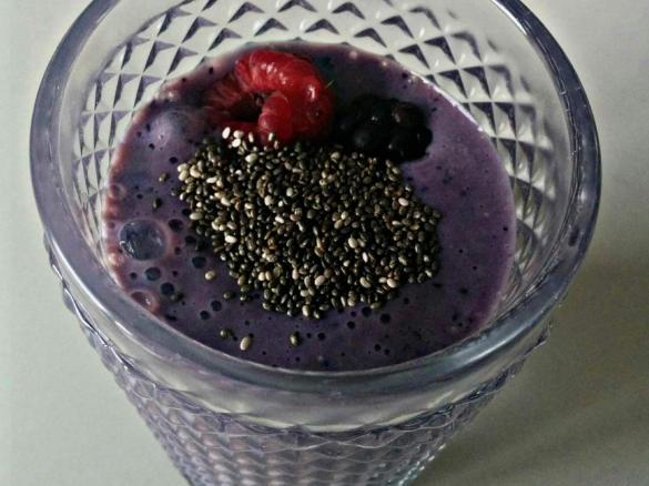 Batido frutos vermelhos e aveia 